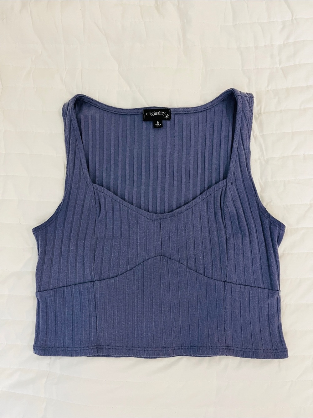 Lavender Ribbed Crop Tank Top corset style